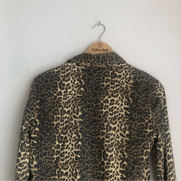 ATM Anthony Thomas Melillo Size Small Leopard-Print Button-Front Denim Jacket - Picture 10 of 11